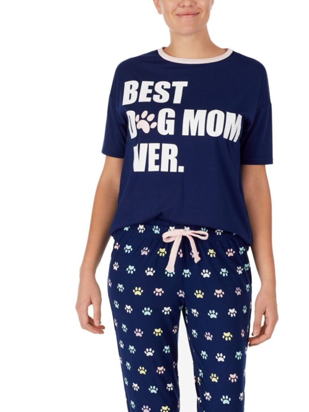 French Jenny Womens Dog Mom Printed T-Shirt